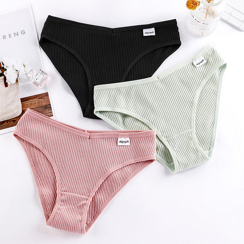 Foreign trade underwear women's pure cotton crotch mid-waist sexy seamless women's pure desire, European and American breathable hip-lifting briefs sports