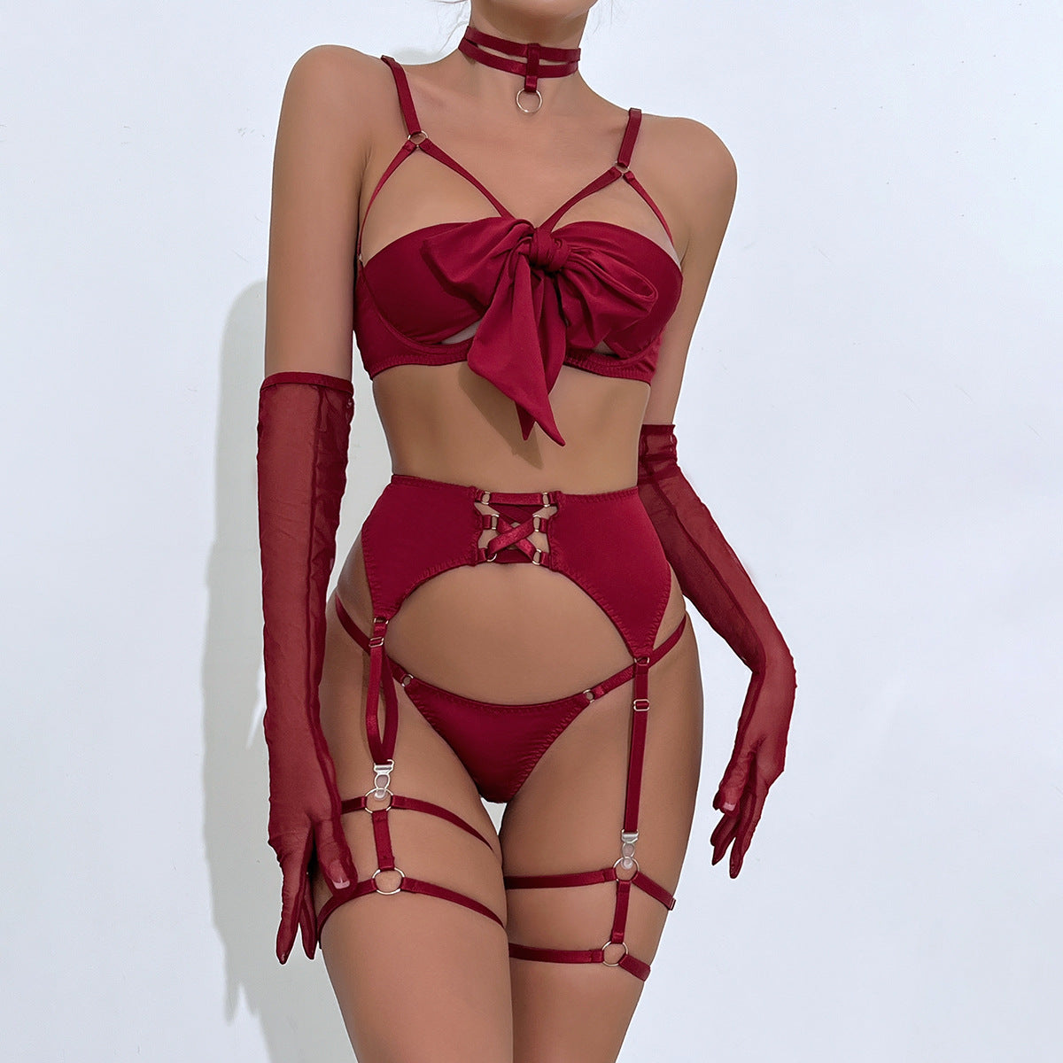 Sex underwear, sexy temptation, garters hollowed out to gather four-piece women