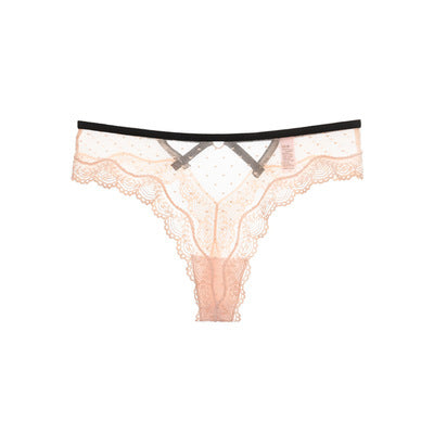 Hot love peach buttocks hollow sexy panties women's lace pure desire transparent thong black briefs