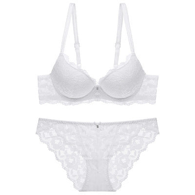 States popular sexy lace underwear thin top and thick bottom gathered bra small chest gathered bra set
