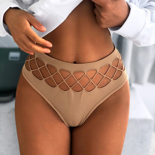 Sexy fishnet hole hollow sports women's triangle thong fitness sex panties women's, seamless women's T-pants