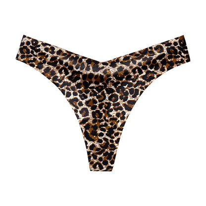 seamless ice silk thong women's V-shaped waist sexy breathable large size women's underwear hot bikini T-pants