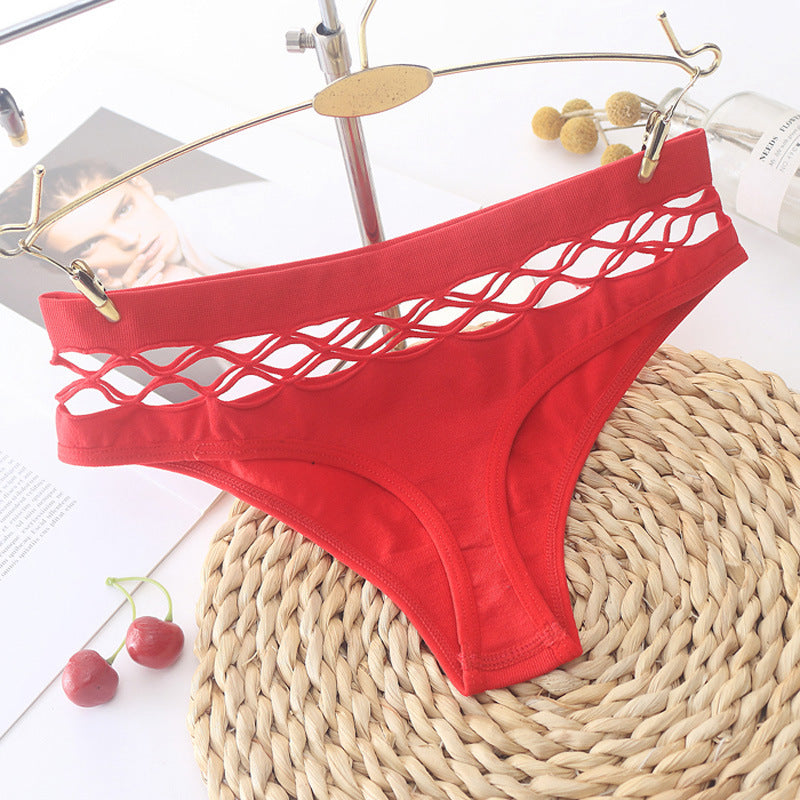 Sexy fishnet hole hollow sports women's triangle thong fitness sex panties women's, seamless women's T-pants